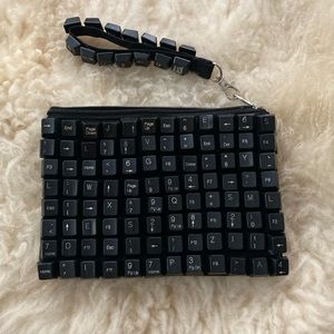 Recycled Black Computer Keyboard wristlet/clutch